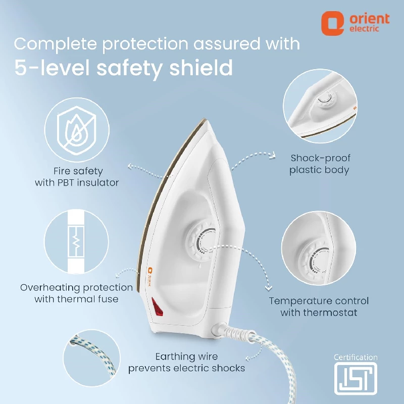 Orient Electric Fabrismooth 1000 Watts Dry Iron, 700 g-2.webp